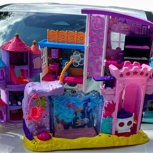 Polly Pocket playset lot Water Adventure mpoppin’ party pad rainbow funland lot